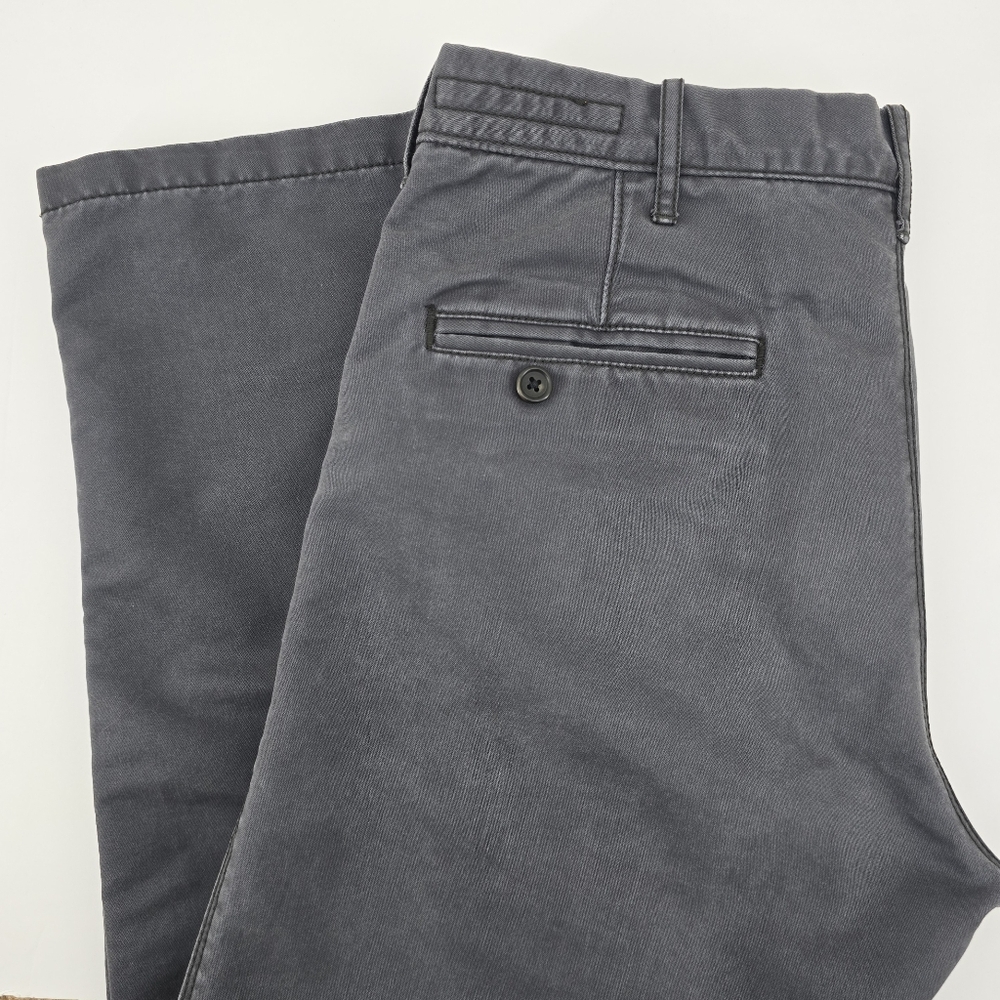 LK Life Well Made Gray Flat Front Relax Straight Men Chino SLIM Pants 32x30